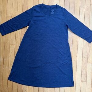 Wool& Merino Wool Navy A-Line 3/4 Sleeve Dress size S  NWOT